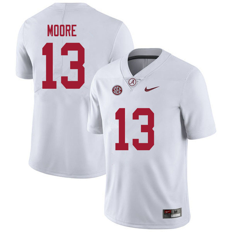 Men #13 Malachi Moore Alabama White Tide College Football Jerseys Sale-White